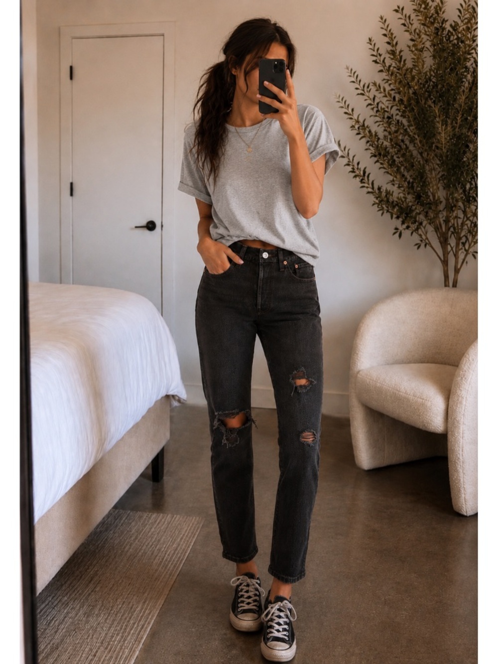 Levi’s Premium 501 Skinny Jeans 28 Wild Bunch Distressed Black $98